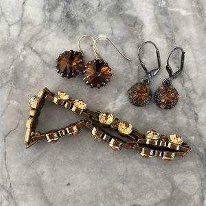 Jewelry Bundle.  Amber coloured stones.